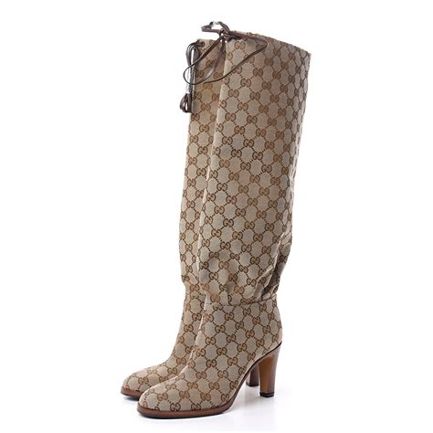 gucci monogram lisa mid heel boots|Gucci ladies boots.